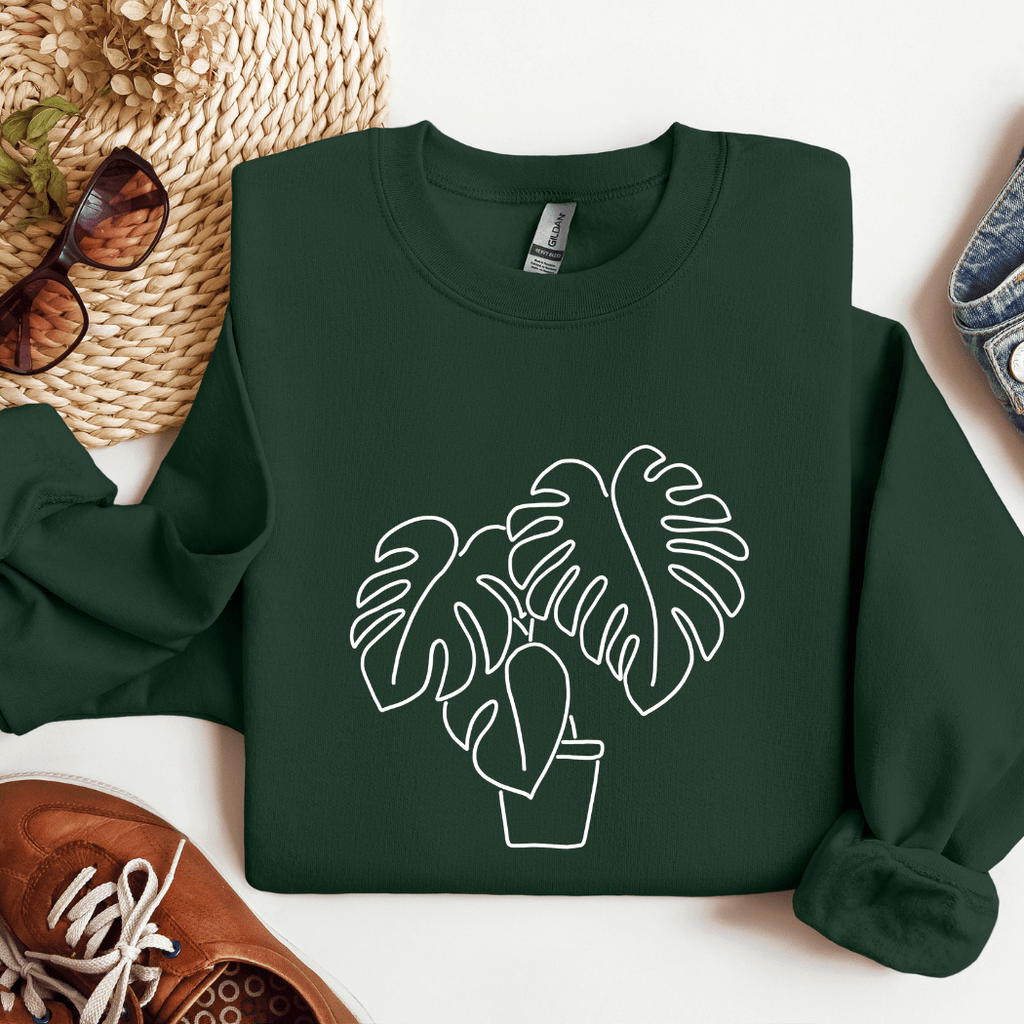 Monstera Plant Crew Sweatshirt