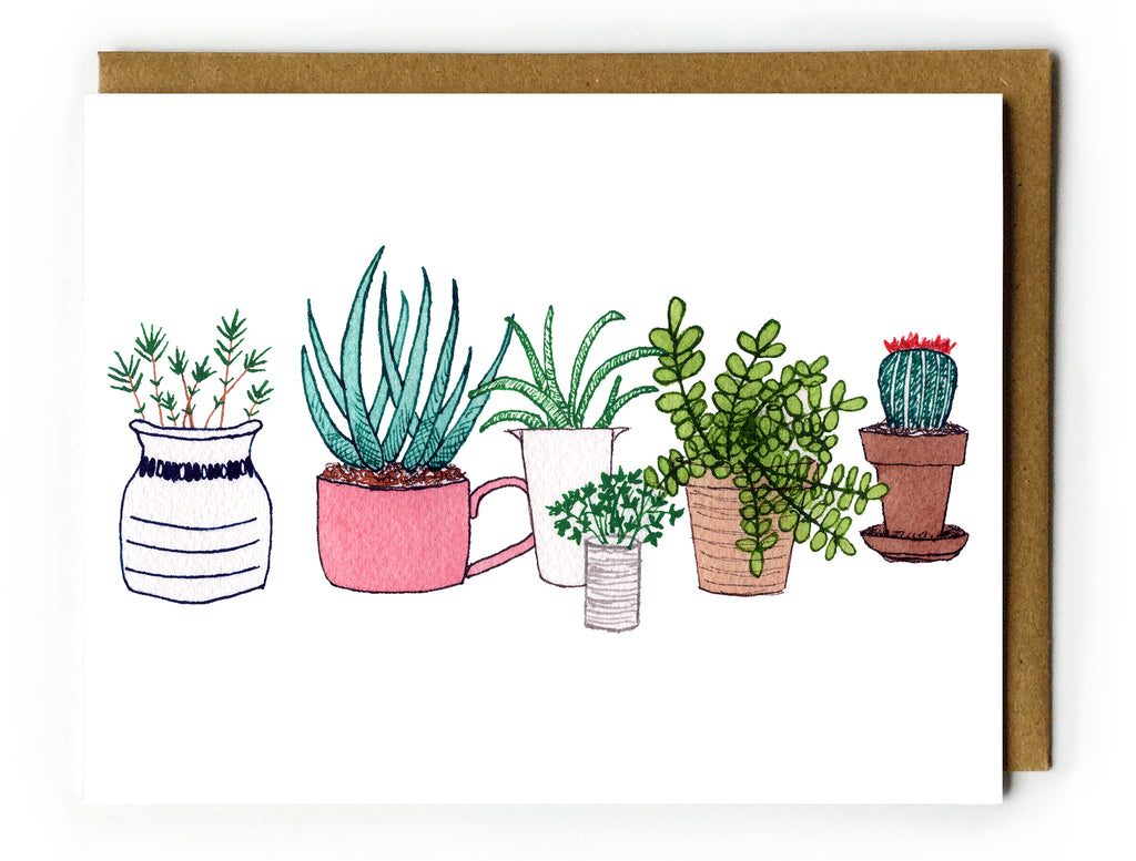 Plants & Pots - Blank Card